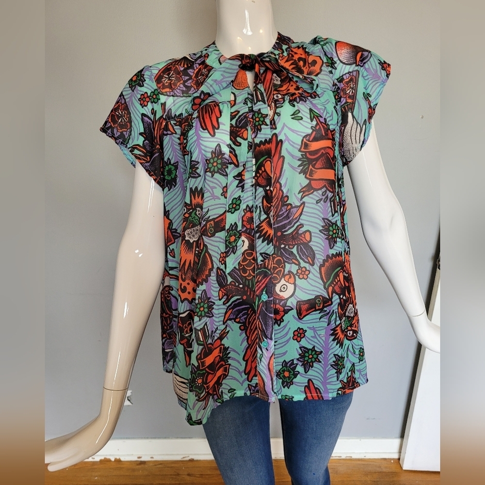 Iron Fist Kokomoan Bow Blouse, VGUC, Size S